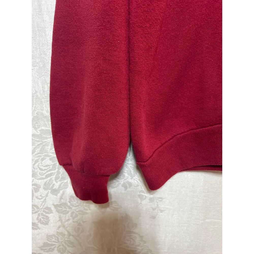 VTG Sweatshirt Med PETITE Red Embroidered Cat Sunflower Made in USA Top Stitch - Picture 3 of 9